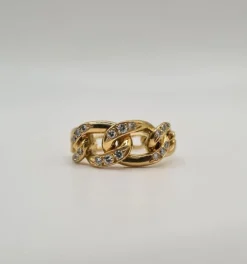 Bague or jaune 18 carats sertie de diamants