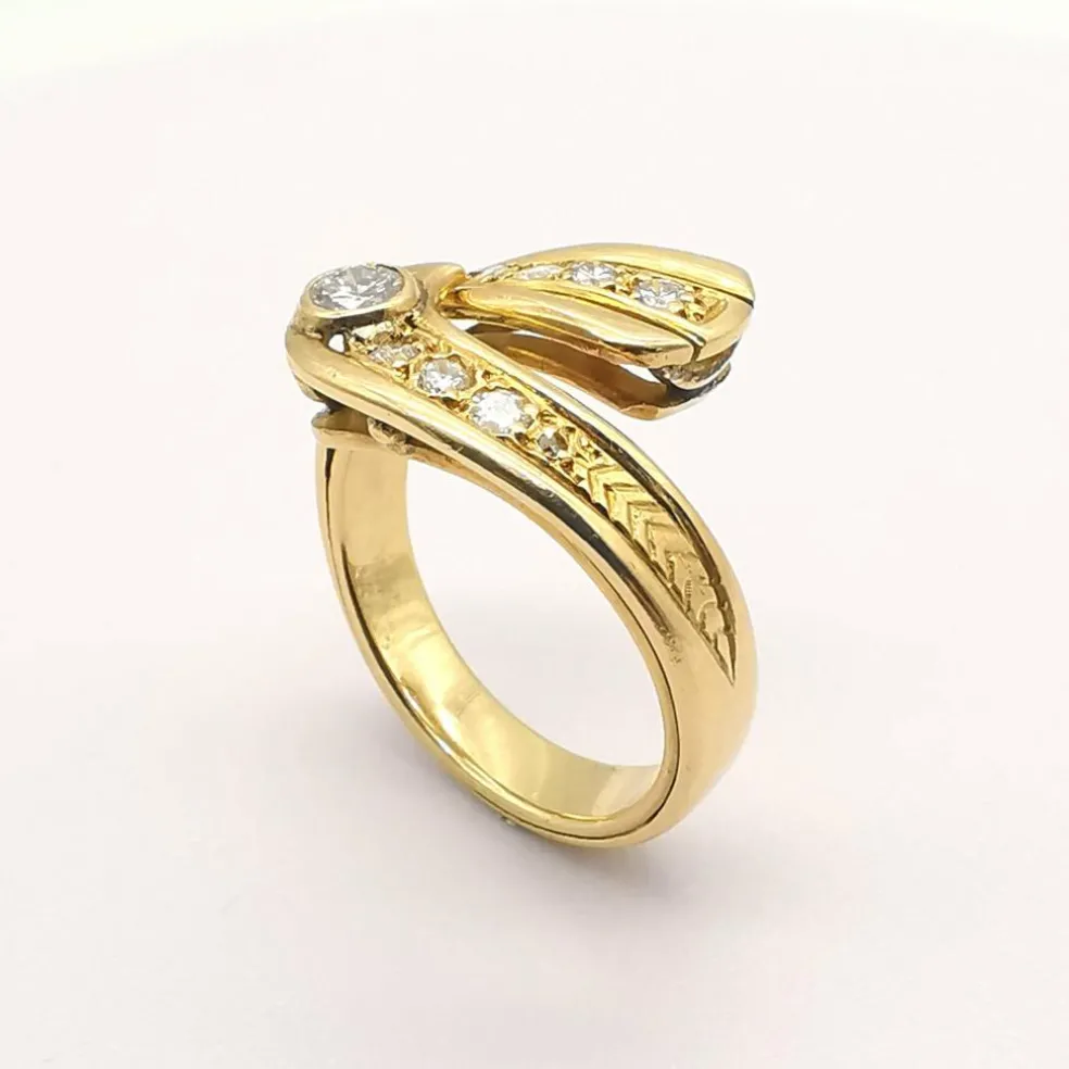 Bague or jaune 18 carats sertie de diamants de 0.54 carat