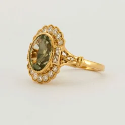 Bague or jaune 18 carats tourmaline et diamants
