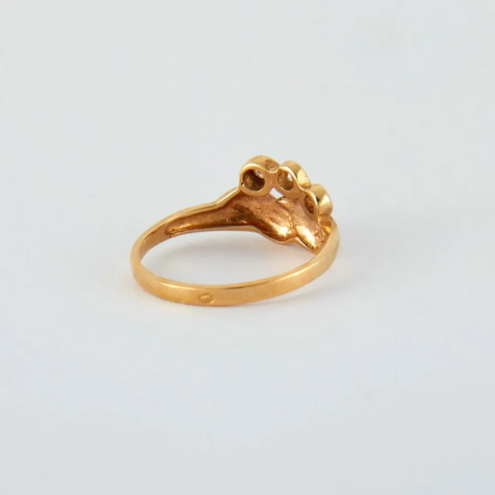 Bague or jaune 3 diamants