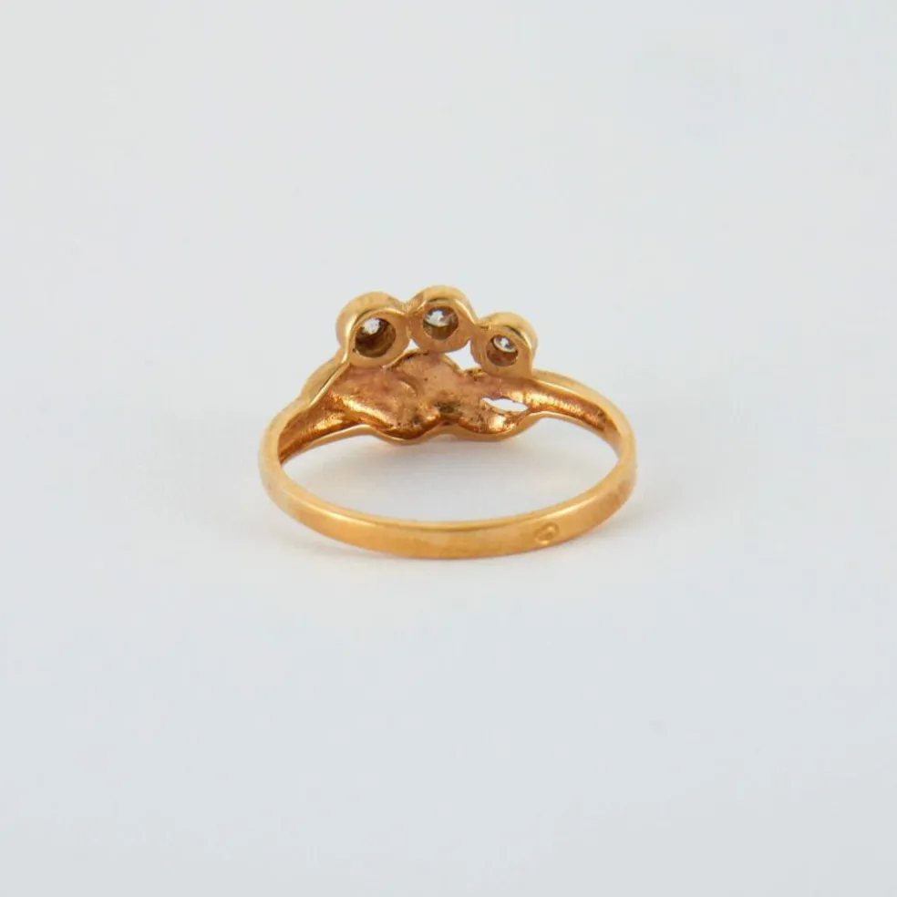 Bague or jaune 3 diamants