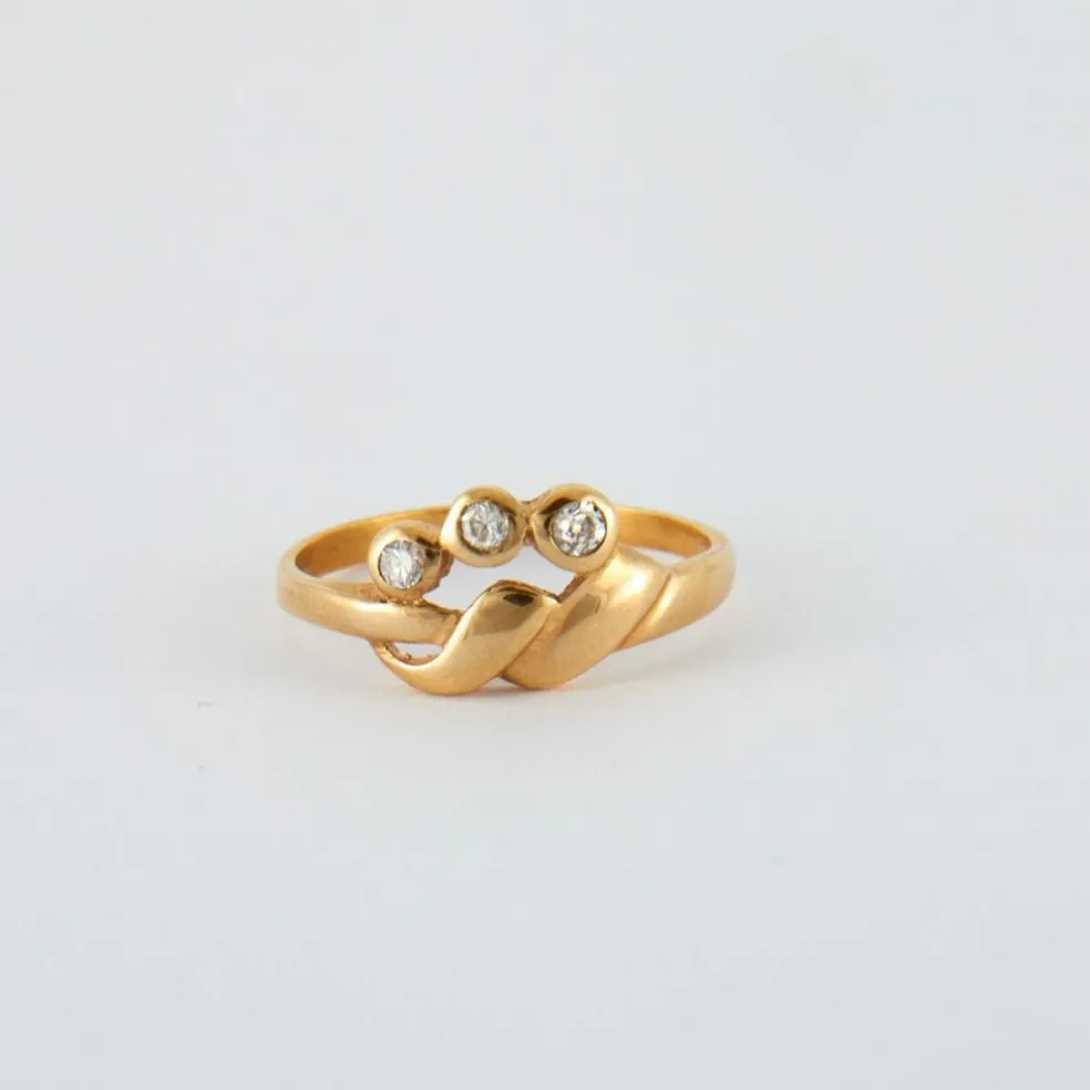 Bague or jaune 3 diamants