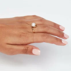 Bague Or Jaune - Perle de culture