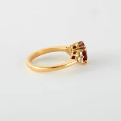 Bague Or Jaune Rubis birman & Diamants