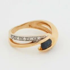 Bague or jaune - Saphir et Diamants