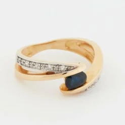 Bague or jaune - Saphir et Diamants