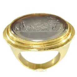 Bague or jaune, agate