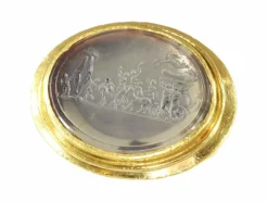Bague or jaune, agate