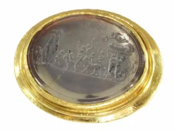 Bague or jaune, agate