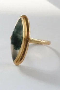 Bague Or jaune Agate