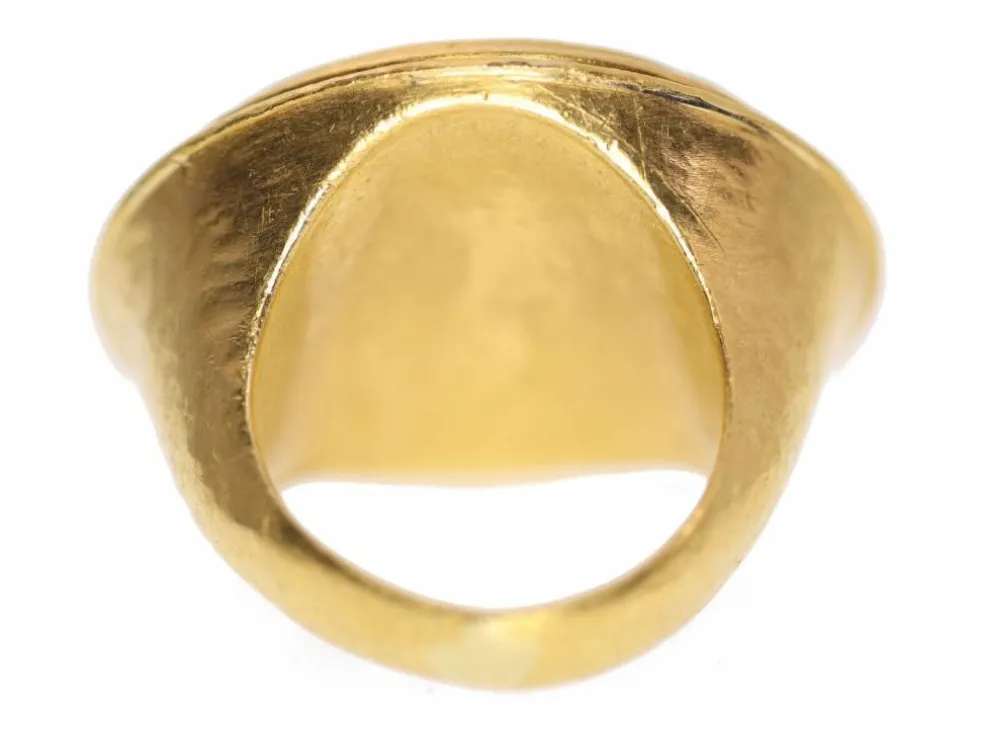 Bague or jaune, agate