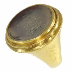 Bague or jaune, agate