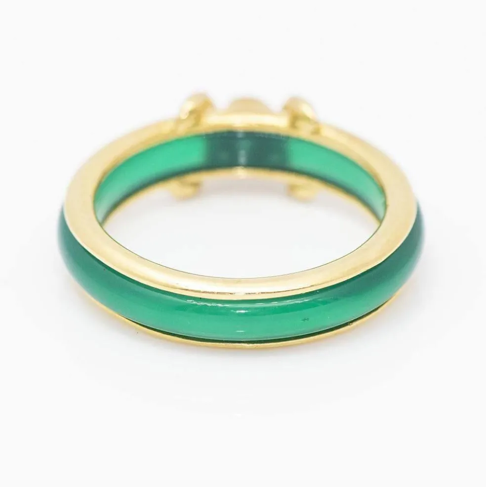 Bague Or jaune Agate Diamant