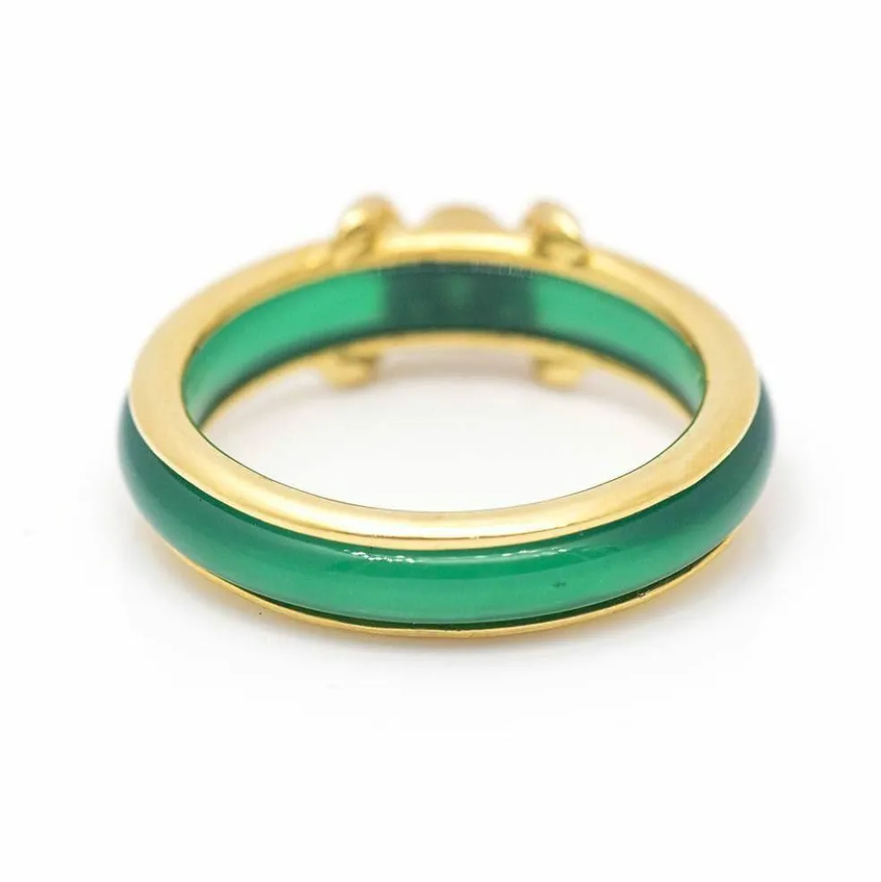 Bague Or jaune Agate Diamant