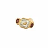 Bague or jaune aigue marine et grenats
