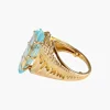 Bague Or Jaune Aigue-marine
