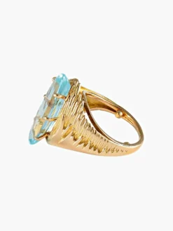 Bague Or Jaune Aigue-marine