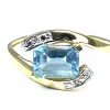 Bague or jaune aigue-marine et diamants