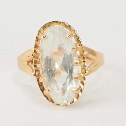 Bague or jaune aigue-marine