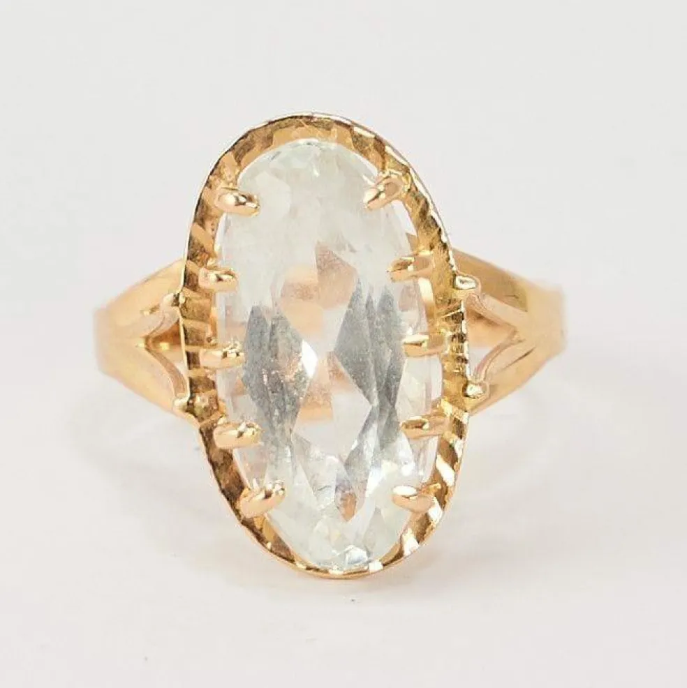 Bague or jaune aigue-marine