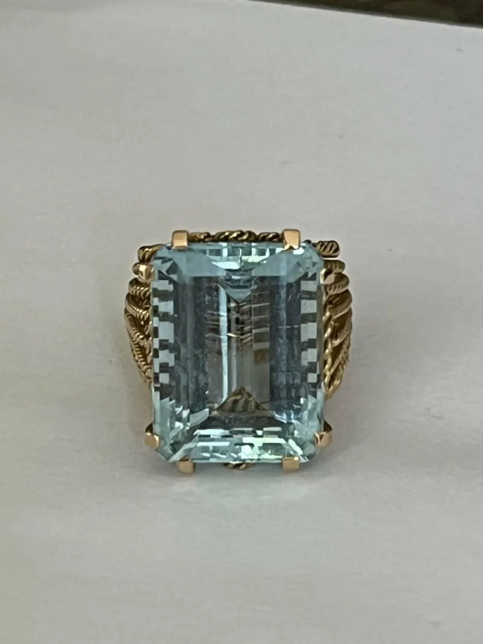 Bague Or Jaune Aigue-Marine