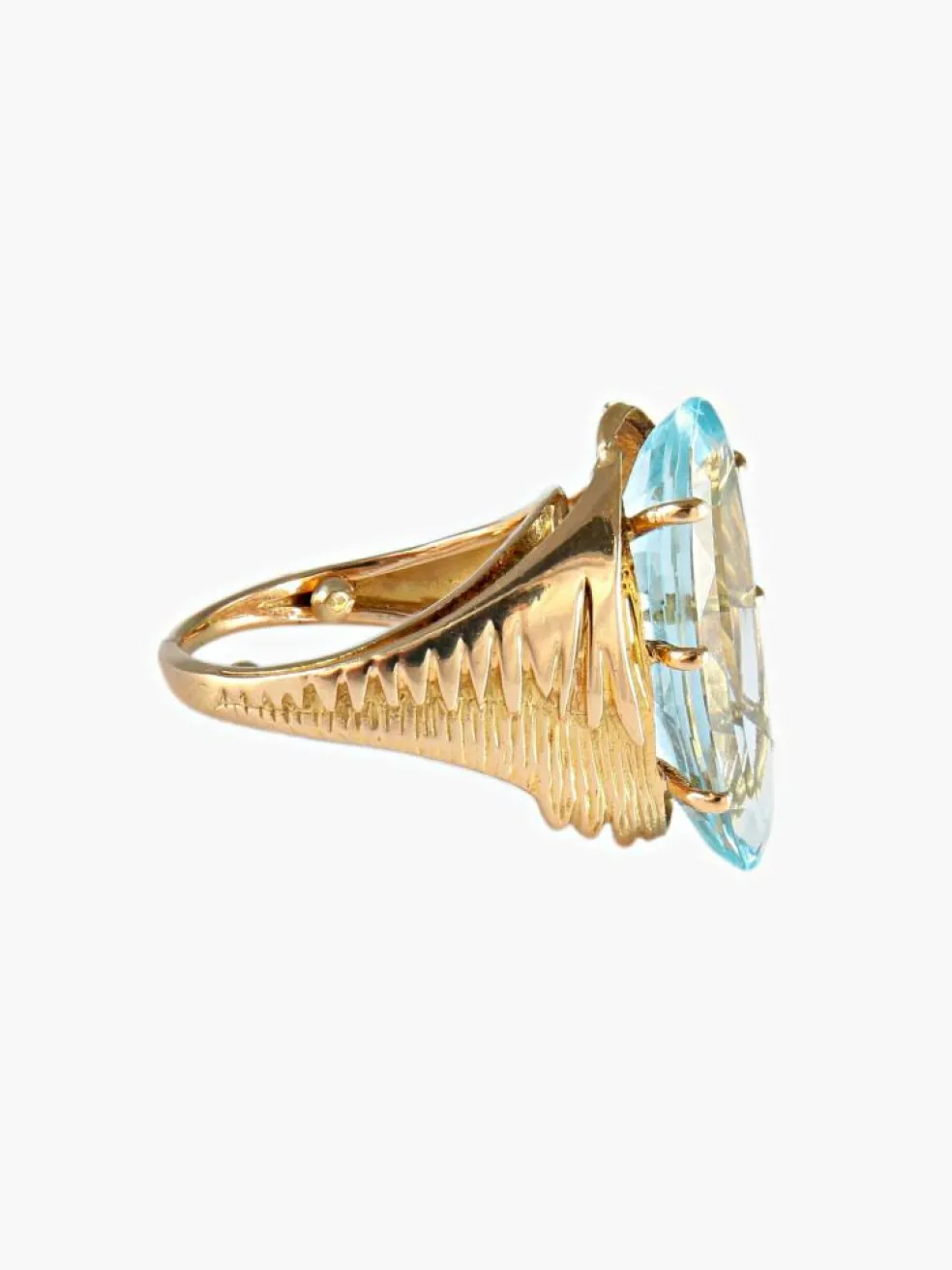 Bague Or Jaune Aigue-marine
