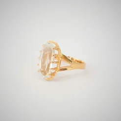 Bague or jaune aigue-marine