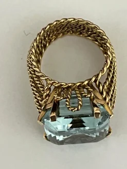 Bague Or Jaune Aigue-Marine