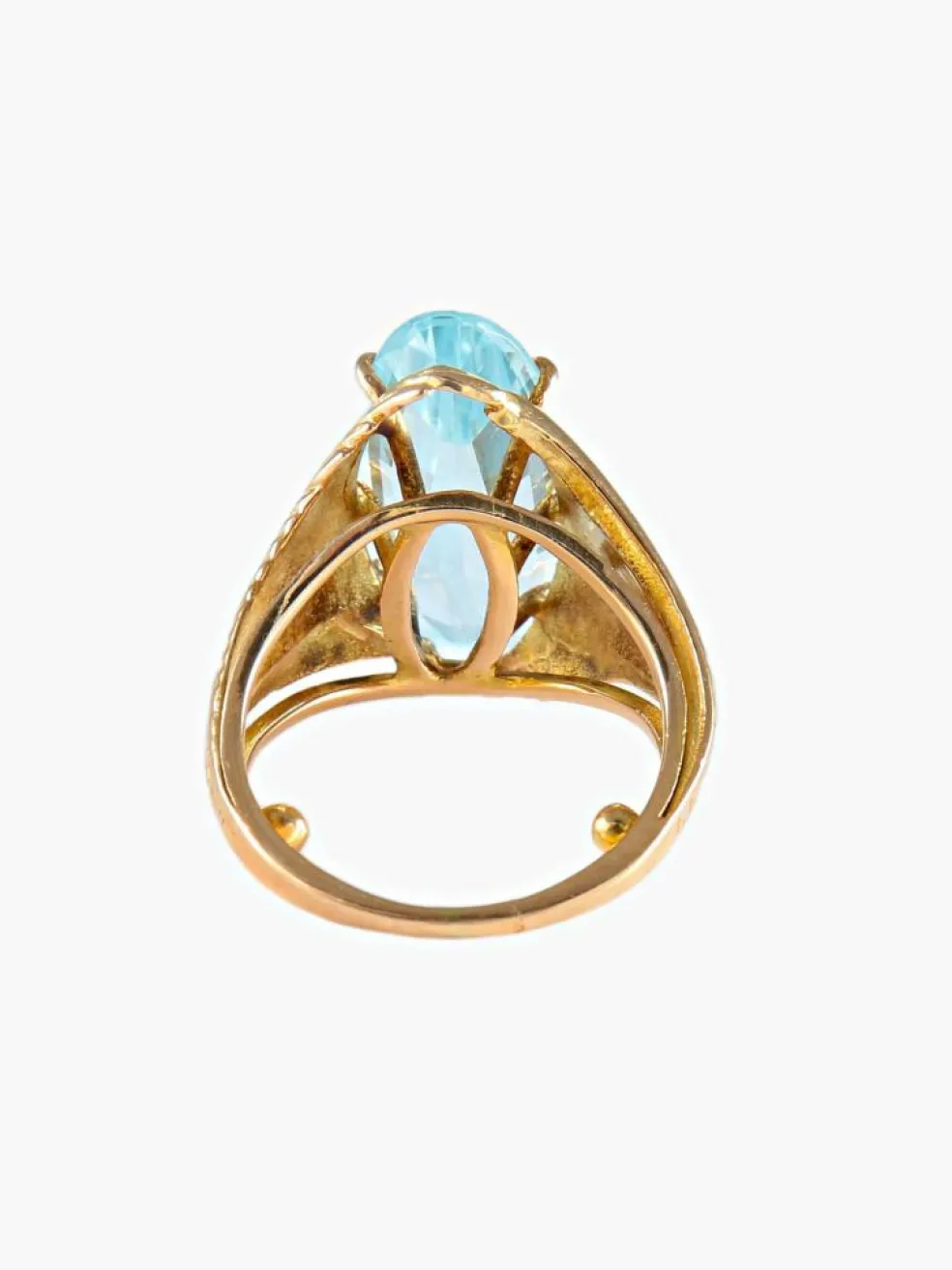 Bague Or Jaune Aigue-marine