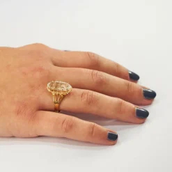 Bague or jaune aigue-marine