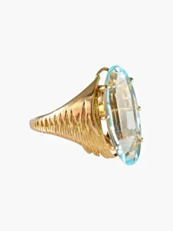 Bague Or Jaune Aigue-marine