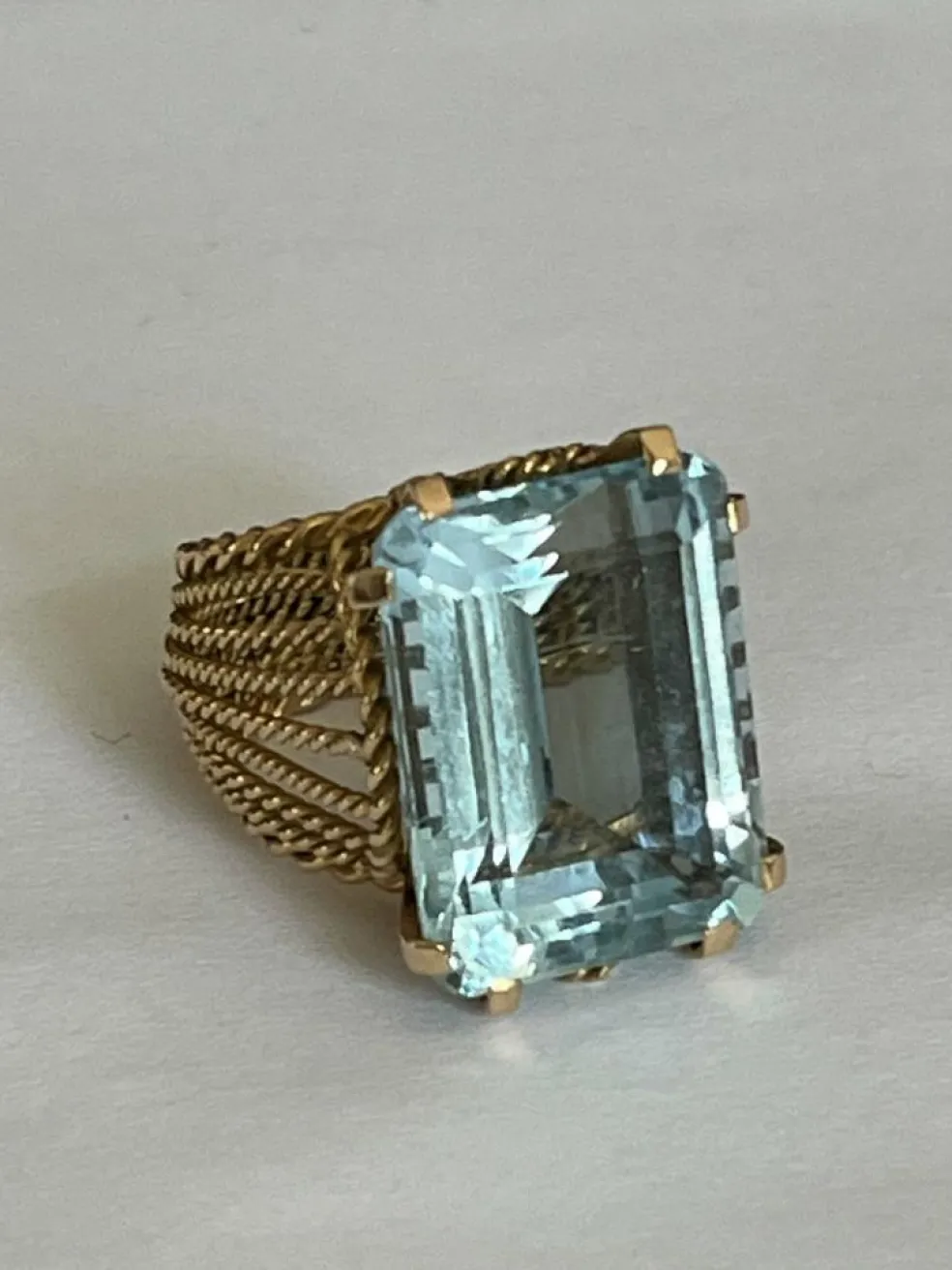 Bague Or Jaune Aigue-Marine