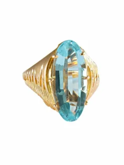 Bague Or Jaune Aigue-marine