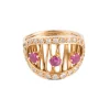 Bague or jaune ajouré rubis