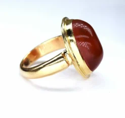 Bague or jaune ambre