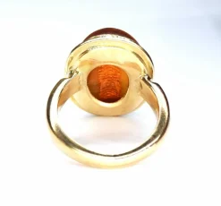 Bague or jaune ambre