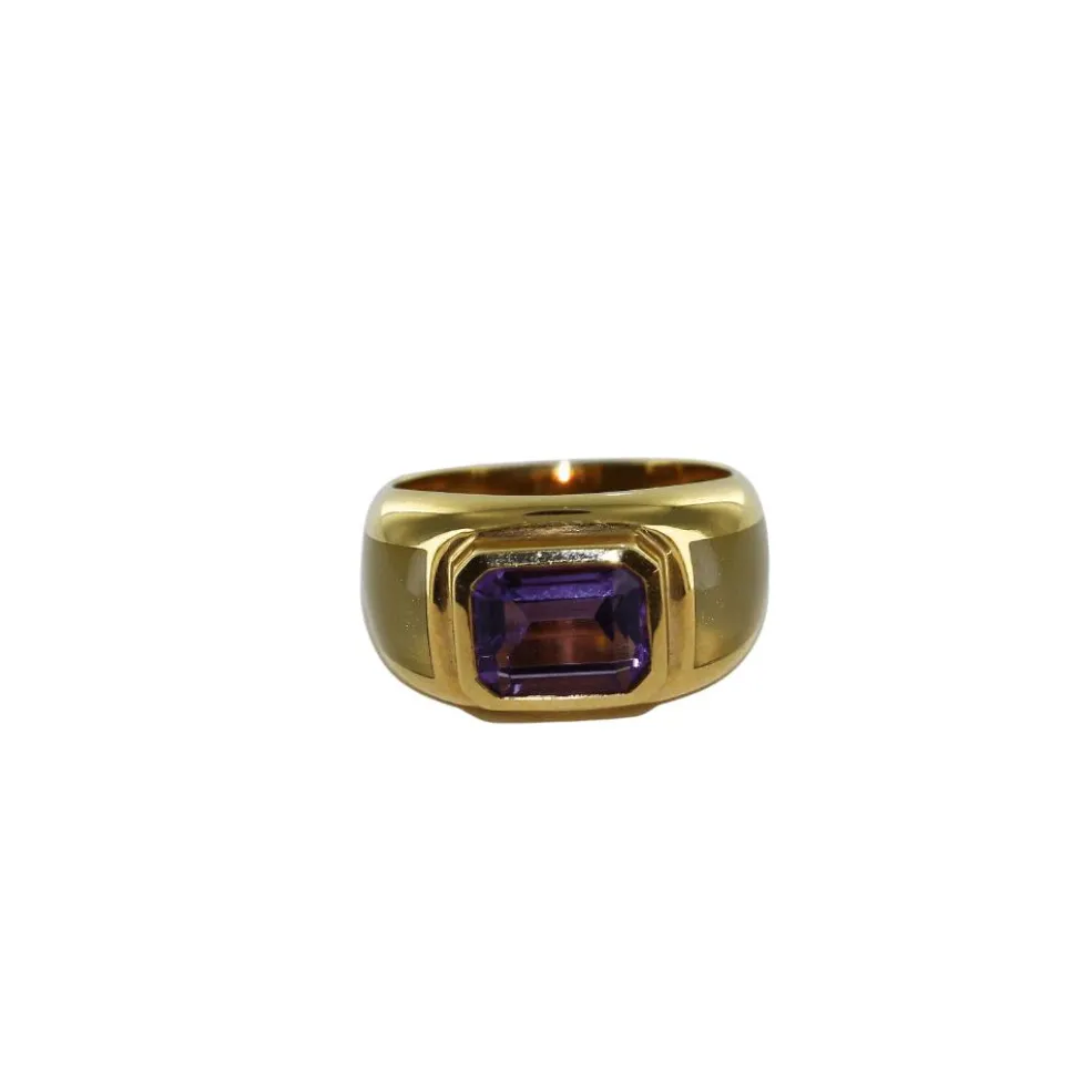 Bague Or jaune Améthyste