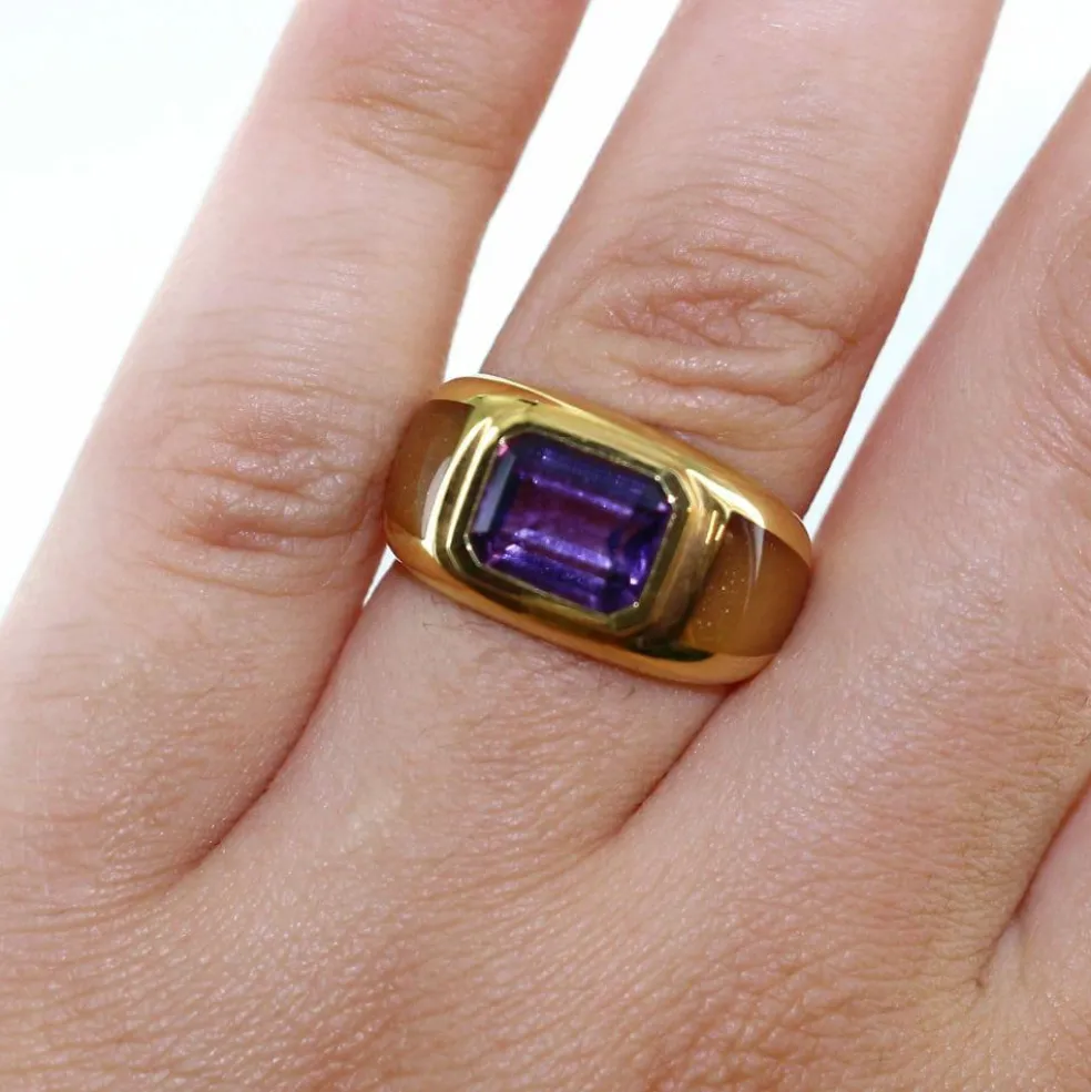 Bague Or jaune Améthyste