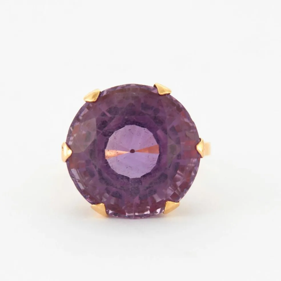Bague Or Jaune Améthyste