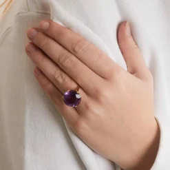 Bague Or Jaune Améthyste