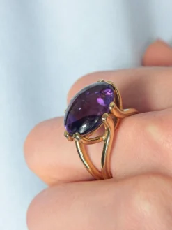 Bague Or jaune Améthyste
