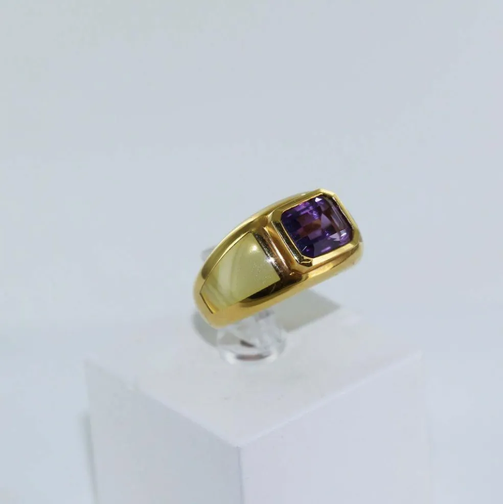 Bague Or jaune Améthyste
