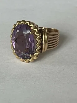Bague Or Jaune Améthyste