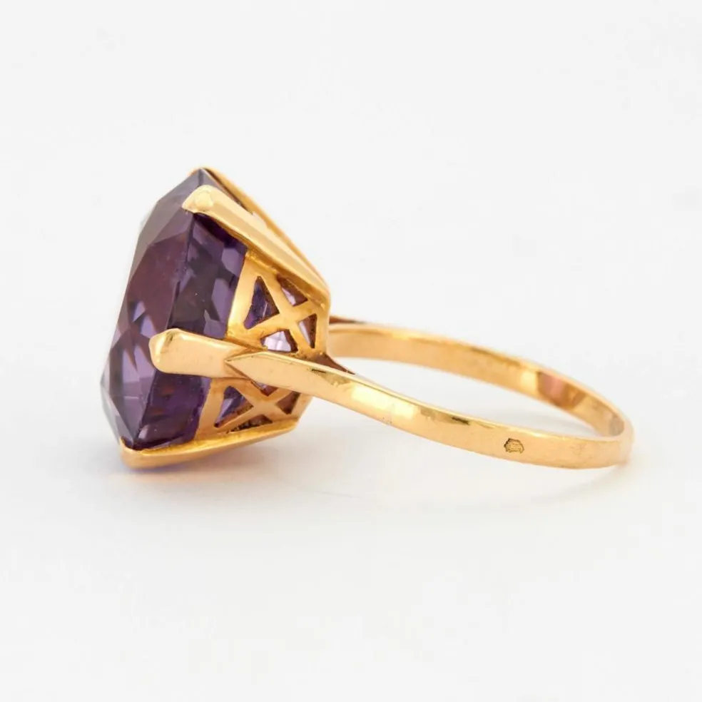 Bague Or Jaune Améthyste