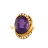 Bague Or jaune Améthyste Diamants