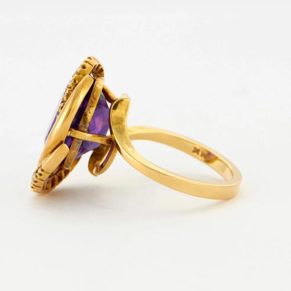Bague Or jaune Améthyste Diamants