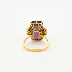 Bague or jaune améthyste et diamants