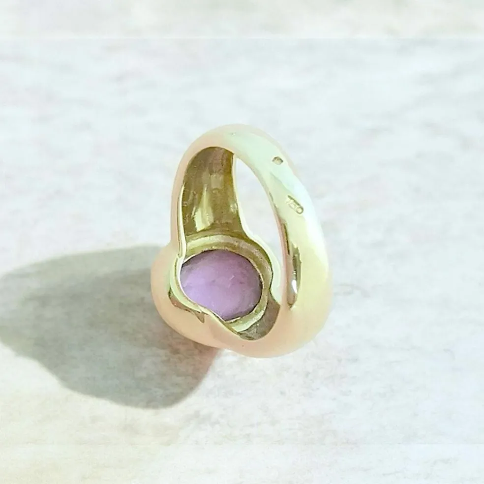Bague or jaune améthyste ovale