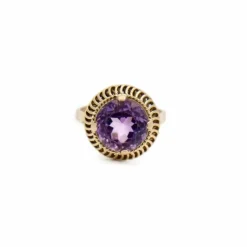 Bague Or jaune Améthyste ronde