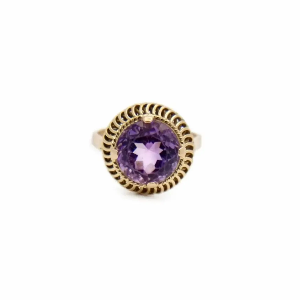 Bague Or jaune Améthyste ronde